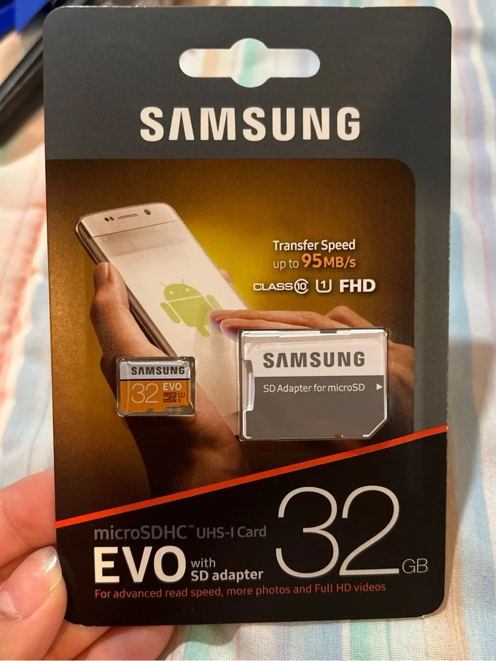 Samsung microSDHC EVO 32GB Card with SD Adapter - Black/Orange